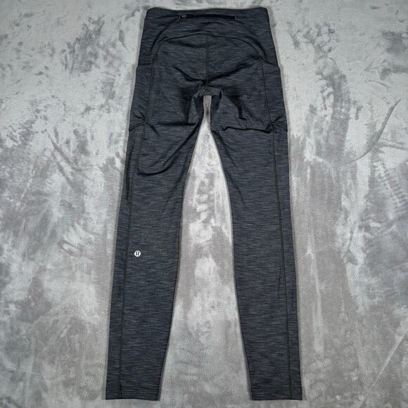 Lululemon Fast and Free Gray Leggings Size 4 High Rise - Picture 2 of 6